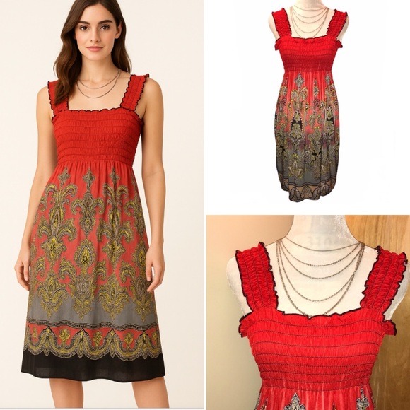unbranded Dresses & Skirts - NWT Womans Red Paisley Sundress - Sz S/M